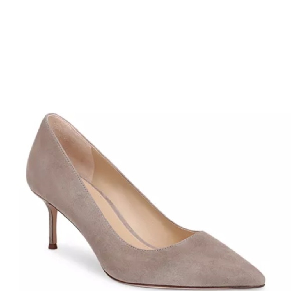 Veronica Beard Taupe Suede Pointed-Toe Pump